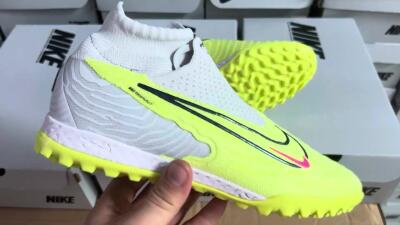 Nike Phantom GX Elite DF Link TF High-Tops Soccer Shoes - Green/Black/White