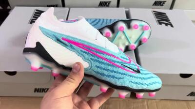 Nike Phantom GX Elite AG Low-Tops Soccer Cleats - Blue/Pink/White