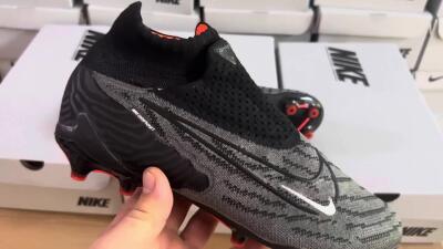 Nike Phantom GX Elite DF AG High-Tops Soccer Cleats - Black/Grey/White