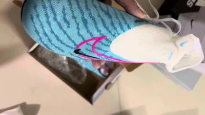 Nike Phantom GX Elite DF AG High-Tops Soccer Cleats - Blue/Black/White/Pink