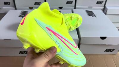 Nike Phantom GX Elite DF FG High-Tops Soccer Cleats - Blue/Green/Pink