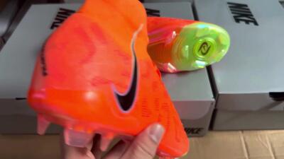 Nike Phantom Luna Elite FG High-Tops Soccer Cleats - Orange/Black/Green