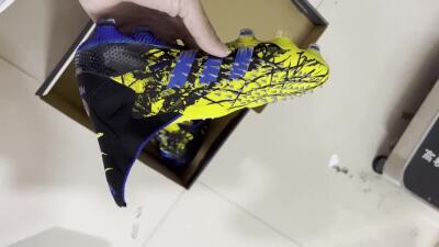 Adidas Predator Freak+ FG High-Tops Soccer Cleats - Yellow/Blue/Black