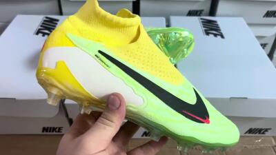 Nike Phantom GX Elite DF FG High-Tops Soccer Cleats - Yellow/Green/Black/Red