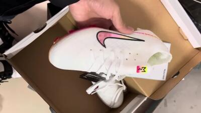 Nike Air Zoom Mercurial Vapor 15 Elite FG Low-Tops Soccer Cleats - White/Pink/Black/Yellow