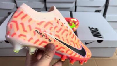 Nike Air Zoom Mercurial Vapor 15 Elite AG Low-Tops Soccer Cleats - Orange/Black/Purple