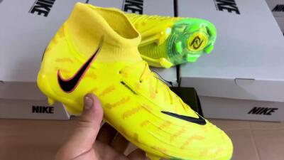 Nike Phantom Luna Elite FG High-Tops Soccer Cleats - Yellow/Black/Pink