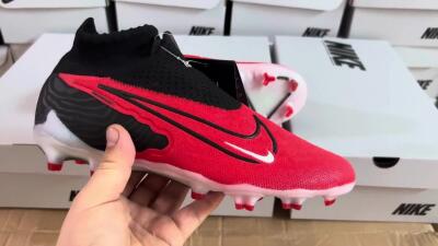 Nike Phantom GX Elite FG High-Tops Soccer Cleats - Red/Black/White
