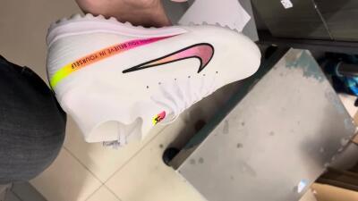 Nike Air Zoom Mercurial Superfly 9 Elite TF High-Tops Soccer Shoes - White/Black/Pink