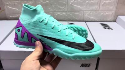 Nike Air Zoom Mercurial Superfly 9 Elite TF High-Tops Soccer Shoes - Blue/Black/Purple