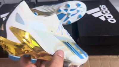 Adidas X Crazyfast.1 FG Low-Tops Soccer Cleats - White/Blue/Gold