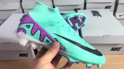 Nike Air Zoom Mercurial Superfly 9 Elite FG High-Tops Soccer Cleats - Blue/Black/Purple