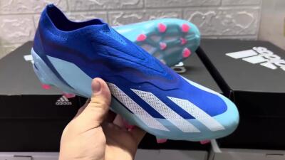 Adidas X Crazyfast.1 Laceless FG Low-Tops Soccer Cleats - Blue/White/Jade