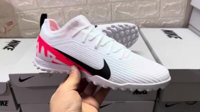 Nike Air Zoom Mercurial Vapor 15 Pro TF Low-Tops Soccer Shoes - White/Black/Red