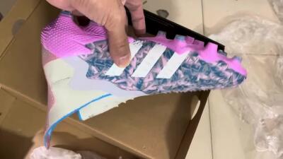 Adidas Predator Freak+ FG High-Tops Soccer Cleats - Blue/Pink/White/Grey