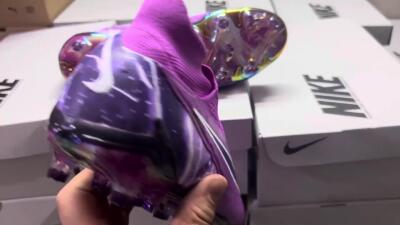 Nike Phantom GX DF Elite FG High-Tops Soccer Cleats - Purple/Black/White/Gold