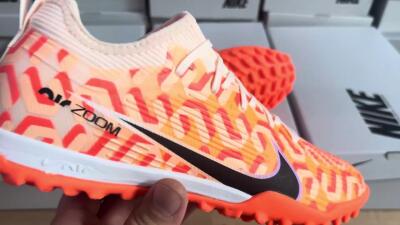 Nike Air Zoom Mercurial Vapor 15 Pro TF Low-Tops Soccer Shoes - Orange/Purple/Black