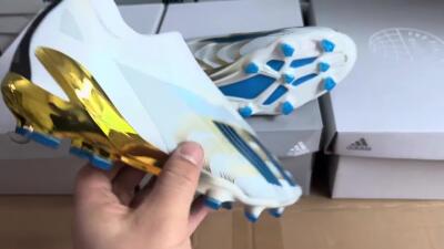 Adidas X Crazyfast.1 FG Low-Tops Soccer Cleats - White/Blue/Gold