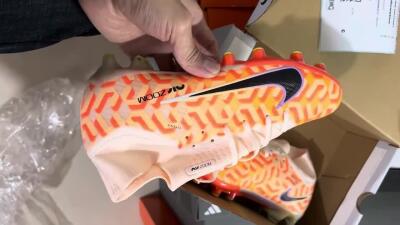 Nike Air Zoom Mercurial Superfly 9 Elite AG High-Tops Soccer Cleats - Orange/Pink/Purple/Black