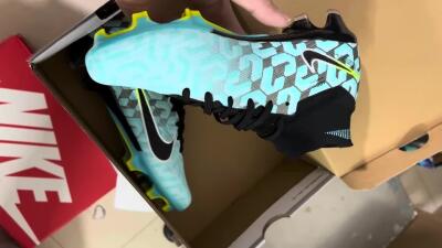 Nike Air Zoom Mercurial Superfly 9 Elite FG High-Tops Soccer Cleats - Blue/Black/White/Green