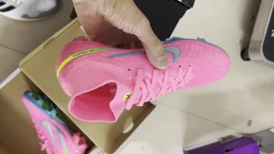 Nike Air Zoom Mercurial Superfly 9 Elite FG High-Tops Soccer Cleats - Pink/Silver/Blue/Yellow