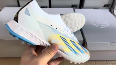Adidas X Crazyfast.1 TF Low-Tops Soccer Shoes - White/Blue/Gold