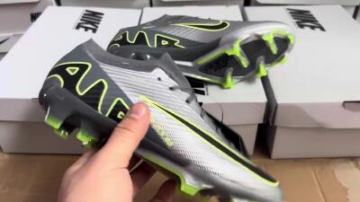 Nike Air Zoom Mercurial Vapor 15 Elite FG Low-Tops Soccer Cleats - Silver/Black/Yellow