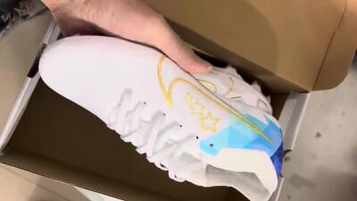 Nike Air Zoom Mercurial Vapor 15 Elite FG Low-Tops Soccer Cleats - White/Blue/Gold