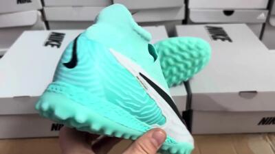 Nike Phantom GX Elite DF Link TF High-Tops Soccer Shoes - White/Black/Jade