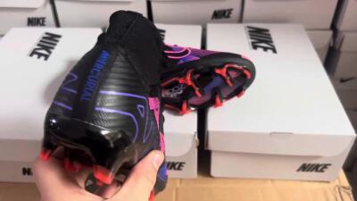 Nike Air Zoom Mercurial Superfly 9 Elite FG High-Tops Soccer Cleats - Black/Purple/Pink