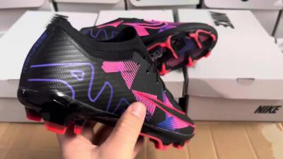 Nike Air Zoom Mercurial Vapor 15 Elite FG Low-Tops Soccer Cleats - Black/Purple/Pink