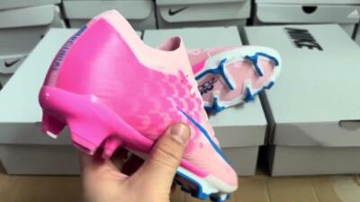 Nike Air Zoom Mercurial Vapor 15 Elite FG Low-Tops Soccer Cleats - Beige/Pink/Blue