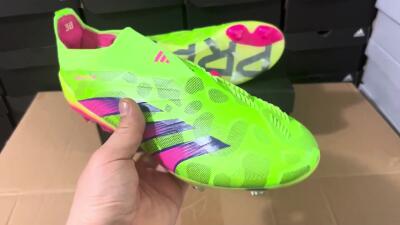 Adidas Predator Accuracy+ FG Low-Tops Soccer Cleats - Green/Purple/Yellow