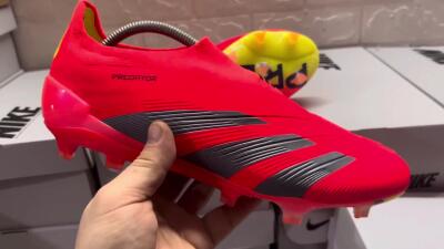 Adidas Predator Accuracy+ FG Low-Tops Soccer Cleats - Red/Black/Blue