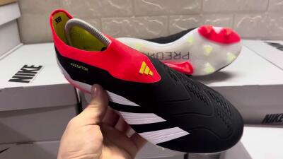 Adidas Predator Accuracy+ FG Low-Tops Soccer Cleats - Black/White/Red