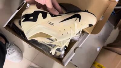 Nike Air Zoom Mercurial Vapor 15 Elite AG Low-Tops Soccer Cleats - Beige/Black