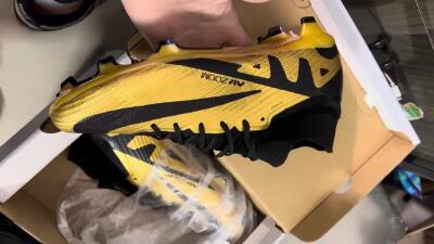 Nike Air Zoom Mercurial Superfly 9 Elite FG High-Tops Soccer Cleats - Gold/Black