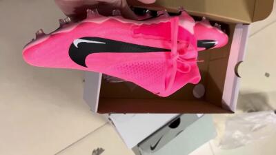 Nike Phantom GX Elite DF Link FG High-Tops Soccer Cleats - Pink/Black/White