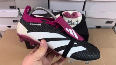 Adidas Predator Accuracy+ FG Low-Tops Soccer Cleats - Black/White/Purple