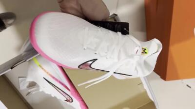 Nike Air Zoom Mercurial Superfly 9 Elite IC High-Tops Soccer Shoes - White/Pink/Black/Yellow