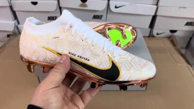 Nike Air Zoom Mercurial Vapor 15 Elite FG Low-Tops Soccer Cleats - White/Gold/Black