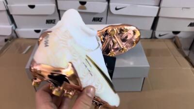 Nike Phantom GX Elite DF Link United Golden Pack FG High-Tops Soccer Cleats - White/Metallic Gold/Black