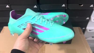 Adidas F50 Adizero FG Low-Tops Soccer Cleats - Jade/Purple/Blue
