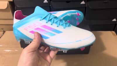 Adidas F50 Adizero FG Low-Tops Soccer Cleats - White/Blue/Pink