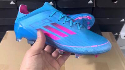Adidas F50 Adizero FG Low-Tops Soccer Cleats - Blue/Pink