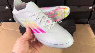 Adidas F50 Adizero FG Low-Tops Soccer Cleats - Silver/Yellow/Pink