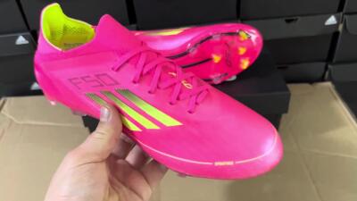 Adidas F50 Adizero FG Low-Tops Soccer Cleats - Pink/Yellow/Black