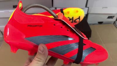 Adidas Predator Elite Foldover Tongue FG Low-Tops Soccer Cleats - Red/Black/Yellow