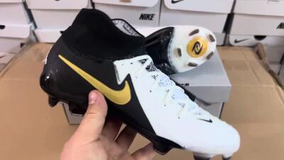 Nike Phantom Luna Elite NU FG High-Tops Soccer Cleats - White/Black/Gold