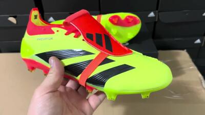 Adidas Predator Elite Foldover Tongue FG Low-Tops Soccer Cleats - Yellow/Black/Red